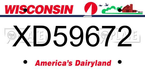 XD59672 Wisconsin License Plate