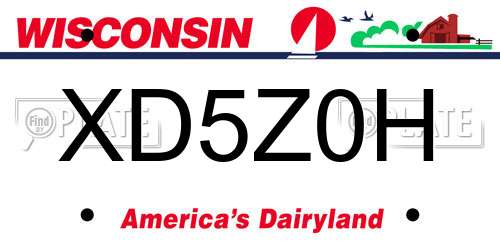 XD5Z0H Wisconsin License Plate