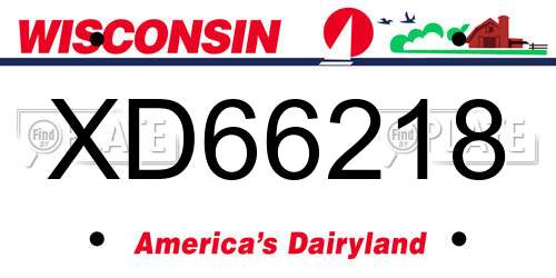 XD66218 Wisconsin License Plate
