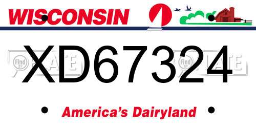XD67324 Wisconsin License Plate