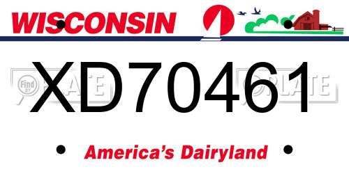 XD70461 Wisconsin License Plate