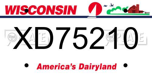 XD75210 Wisconsin License Plate