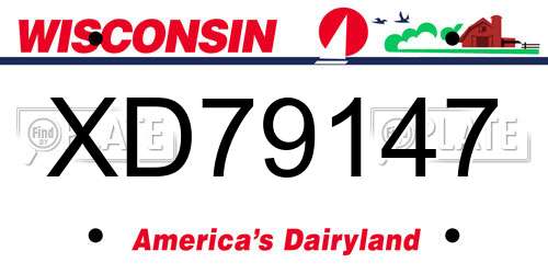 XD79147 Wisconsin License Plate
