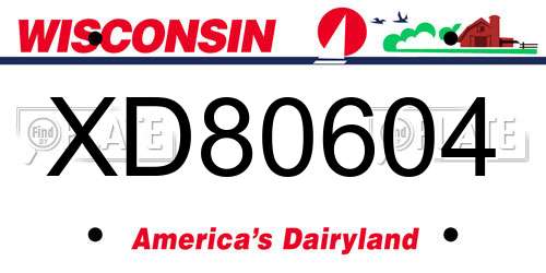 XD80604 Wisconsin License Plate