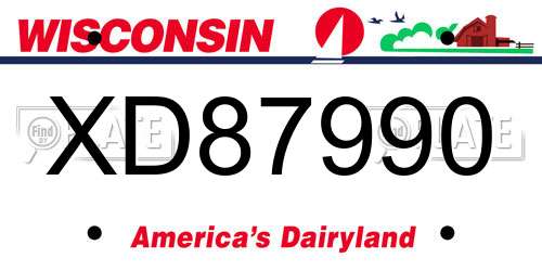 XD87990 Wisconsin License Plate