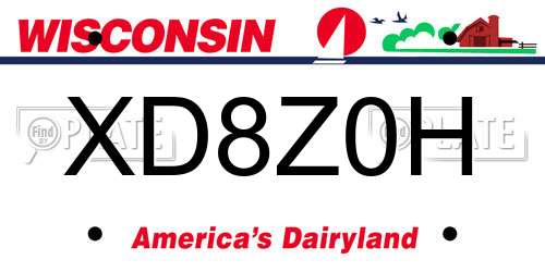 XD8Z0H Wisconsin License Plate