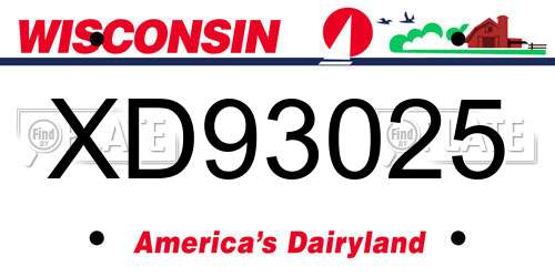XD93025 Wisconsin License Plate