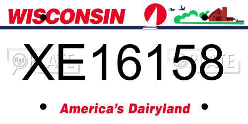 XE16158 Wisconsin License Plate