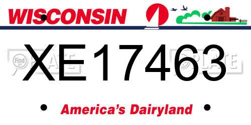 XE17463 Wisconsin License Plate