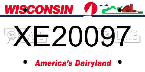 XE20097 Wisconsin License Plate