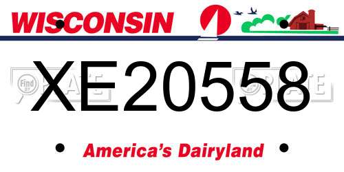 XE20558 Wisconsin License Plate
