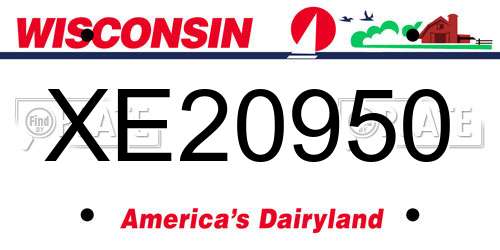 XE20950 Wisconsin License Plate