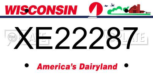XE22287 Wisconsin License Plate