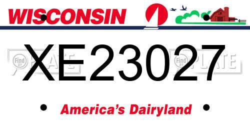 XE23027 Wisconsin License Plate