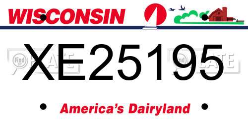 XE25195 Wisconsin License Plate