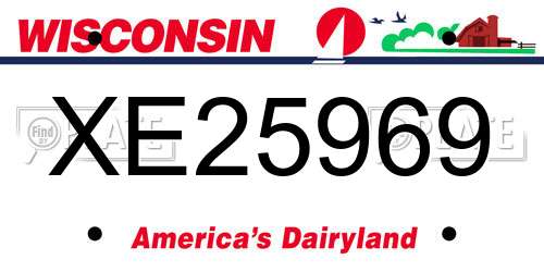 XE25969 Wisconsin License Plate