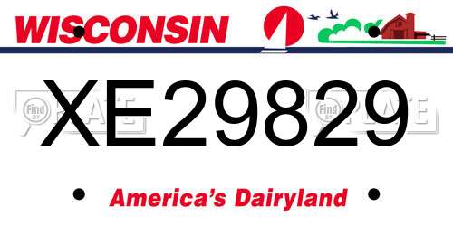XE29829 Wisconsin License Plate