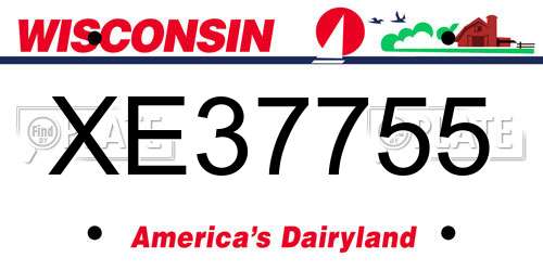XE37755 Wisconsin License Plate