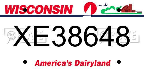 XE38648 Wisconsin License Plate