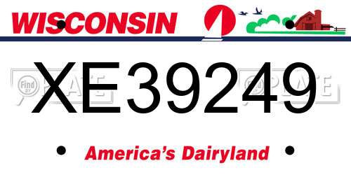 XE39249 Wisconsin License Plate