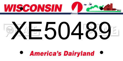 XE50489 Wisconsin License Plate