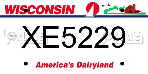 XE5229 Wisconsin License Plate