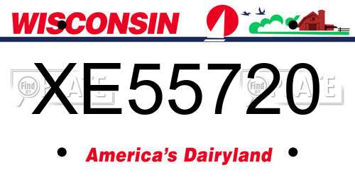 XE55720 Wisconsin License Plate