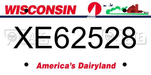 XE62528 Wisconsin License Plate