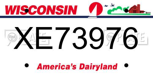 XE73976 Wisconsin License Plate