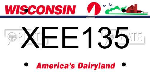 XEE135 Wisconsin License Plate
