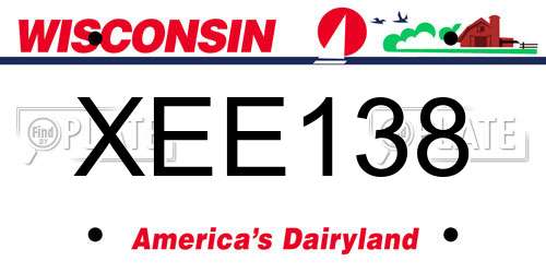 XEE138 Wisconsin License Plate