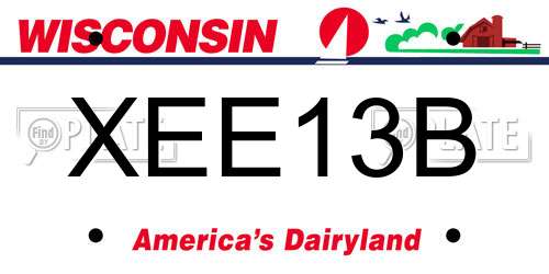 XEE13B Wisconsin License Plate