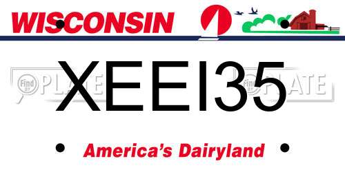 XEEI35 Wisconsin License Plate