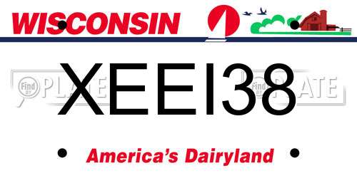 XEEI38 Wisconsin License Plate