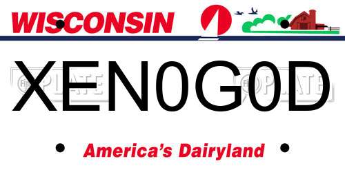 XEN0G0D Wisconsin License Plate