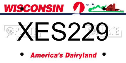 XES229 Wisconsin License Plate