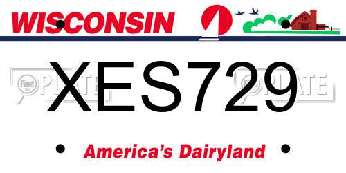XES729 Wisconsin License Plate