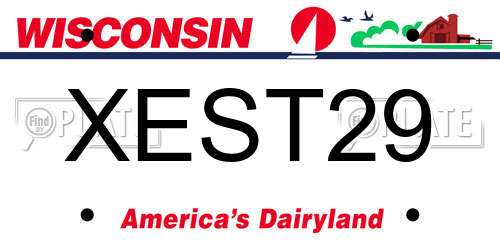 XEST29 Wisconsin License Plate