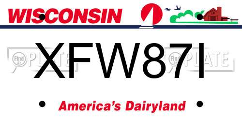 XFW87I Wisconsin License Plate