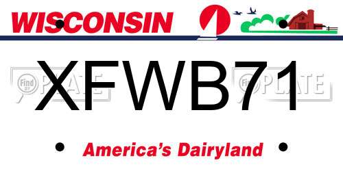 XFWB71 Wisconsin License Plate