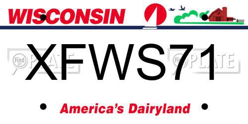XFWS71 Wisconsin License Plate