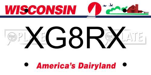XG8RX Wisconsin License Plate