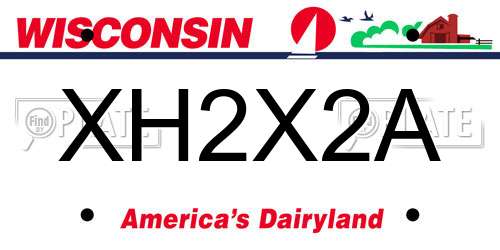XH2X2A Wisconsin License Plate