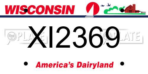 XI2369 Wisconsin License Plate
