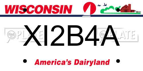XI2B4A Wisconsin License Plate