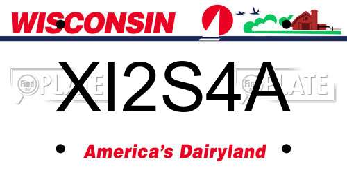 XI2S4A Wisconsin License Plate