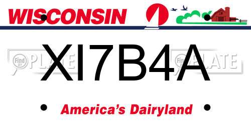XI7B4A Wisconsin License Plate