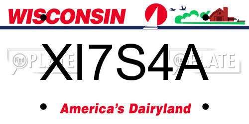 XI7S4A Wisconsin License Plate