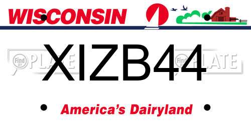 XIZB44 Wisconsin License Plate