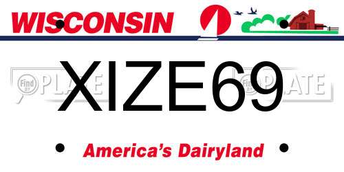 XIZE69 Wisconsin License Plate